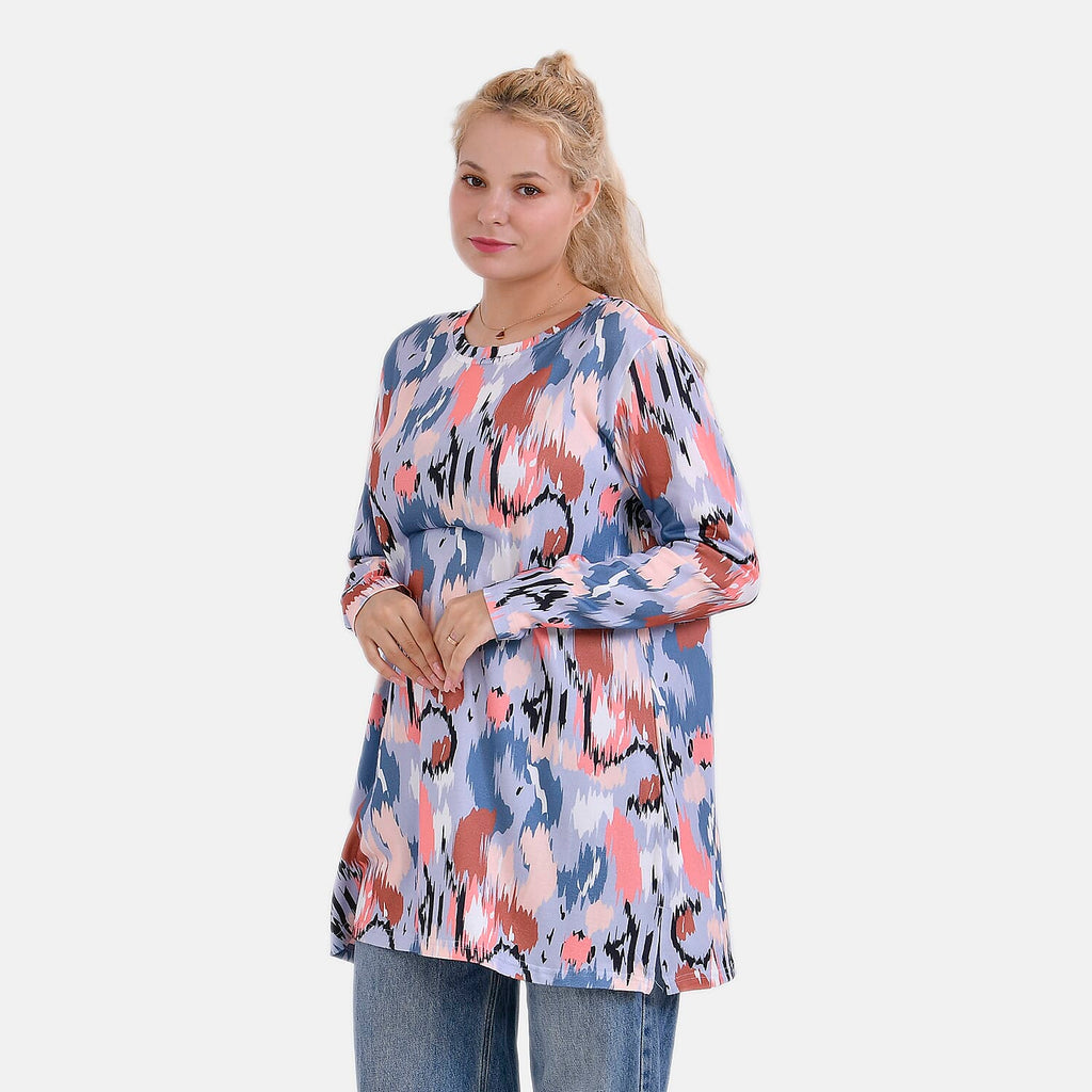 La Marey (Pattern) Full Sleeve Jersey Tops - Blue