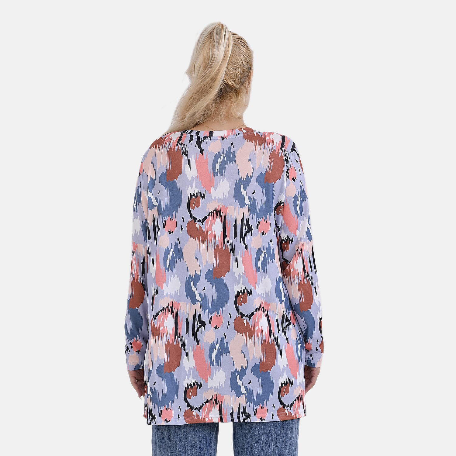 La Marey (Pattern) Full Sleeve Jersey Tops - Blue