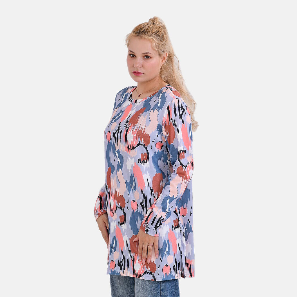 La Marey (Pattern) Full Sleeve Jersey Tops - Blue