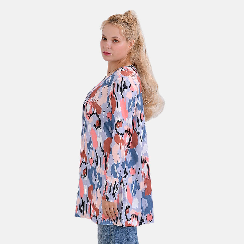 La Marey (Pattern) Full Sleeve Jersey Tops - Blue
