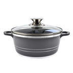 10 Piece Set - Pan and Lid Set, Ceramic non-stick, Die-cast (32cm, 30cm, 28cm, 24cm, 20cm) - Grey