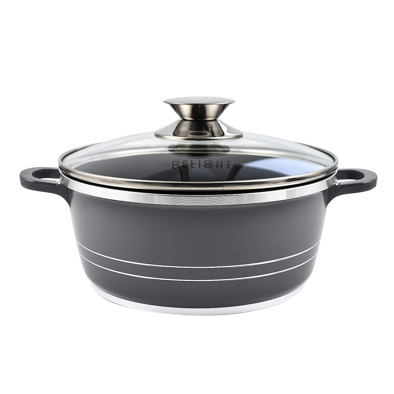 10 Piece Set - Pan and Lid Set, Ceramic non-stick, Die-cast (32cm, 30cm, 28cm, 24cm, 20cm) - Grey