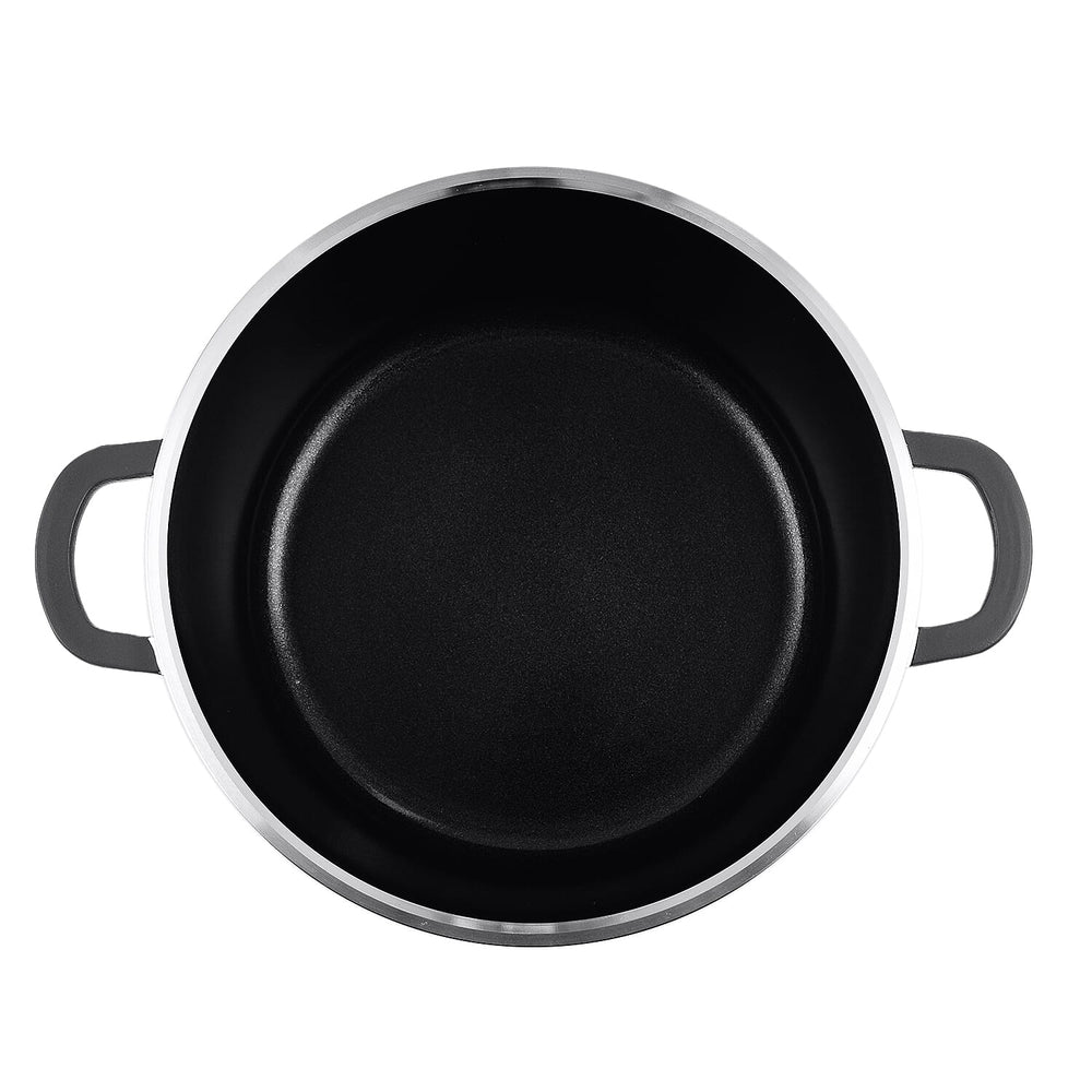 10 Piece Set - Pan and Lid Set, Ceramic non-stick, Die-cast (32cm, 30cm, 28cm, 24cm, 20cm) - Grey