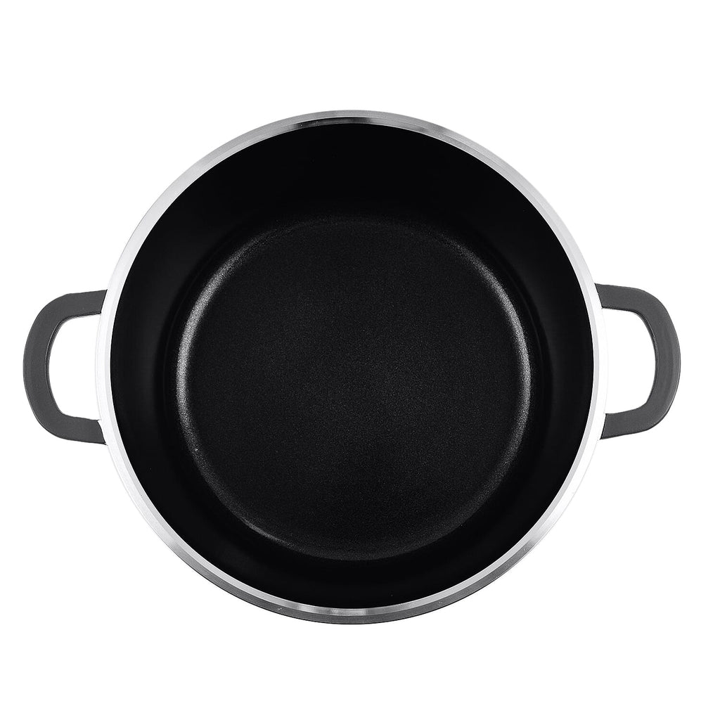 10 Piece Set - Pan and Lid Set, Ceramic non-stick, Die-cast (32cm, 30cm, 28cm, 24cm, 20cm) - Grey