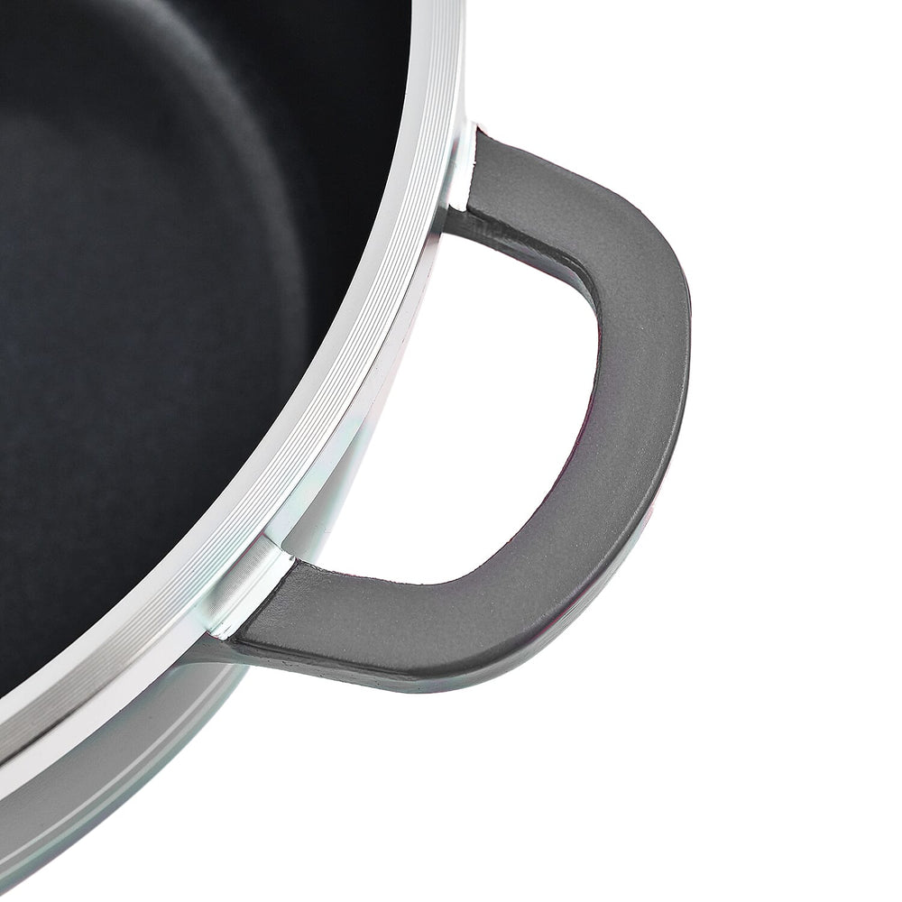 10 Piece Set - Pan and Lid Set, Ceramic non-stick, Die-cast (32cm, 30cm, 28cm, 24cm, 20cm) - Grey