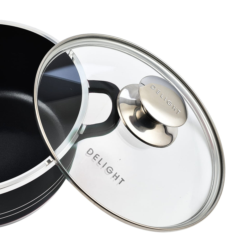 Last in Stock Deal- 10 Piece Set - Pan and Lid Set, Ceramic non-stick, Die-cast (32cm, 30cm, 28cm, 24cm, 20cm) - Black