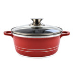 Last in Stock Deal-10 Piece Set - Pan and Lid Set, Ceramic non-stick, Die-cast (32cm, 30cm, 28cm, 24cm, 20cm) - Red