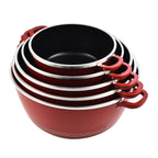 Last in Stock Deal-10 Piece Set - Pan and Lid Set, Ceramic non-stick, Die-cast (32cm, 30cm, 28cm, 24cm, 20cm) - Red