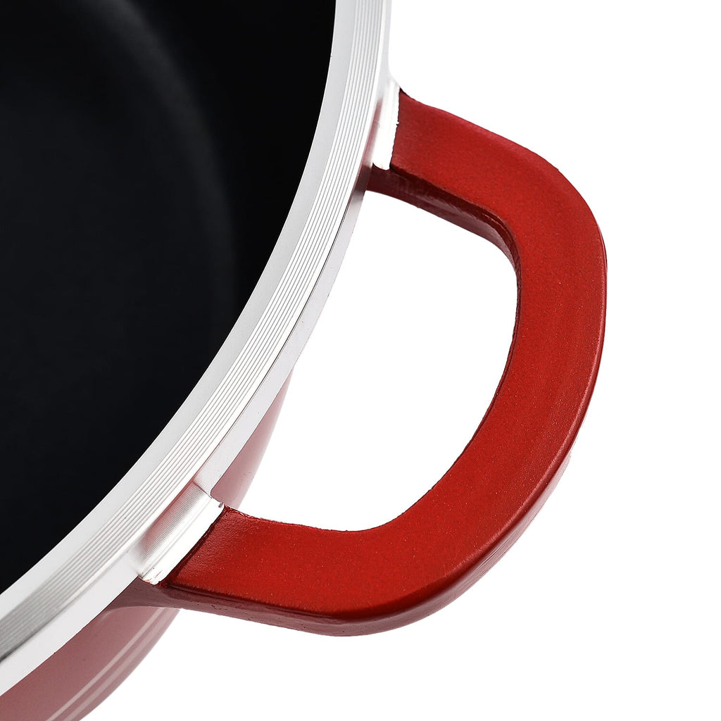 Last in Stock Deal-10 Piece Set - Pan and Lid Set, Ceramic non-stick, Die-cast (32cm, 30cm, 28cm, 24cm, 20cm) - Red