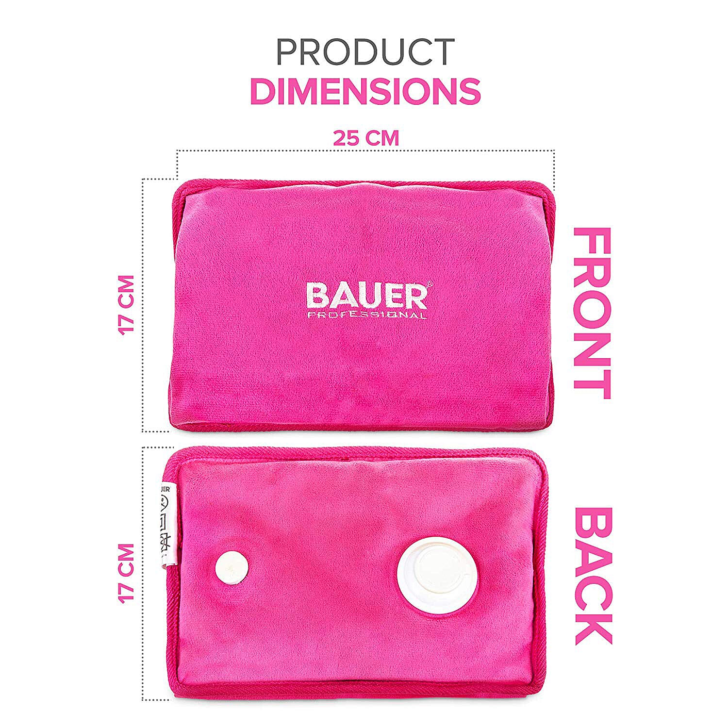 Home Essential -Bauer Rechargeable Electric Hot Water Bottle- Pink