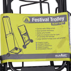 30Kg Heavy Duty Folding Metal Trolley - Black - Move With Ease - Small White Goods, Garden Pots, Compost, Shopping, Boxes, Festival Trolley.