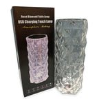 Diamond Pattern Rechargeable Touch Table Lamp