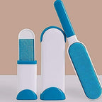 Pet Hair Remover - Lint Removers with Standard and Travel Size Lint Remover Brush - Remove Cat and Dog Hair, Lint from Carpet - White - Blue