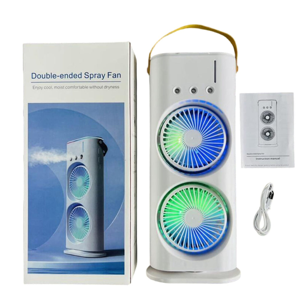 Portable Double Ended Spray Fan with Remote - White