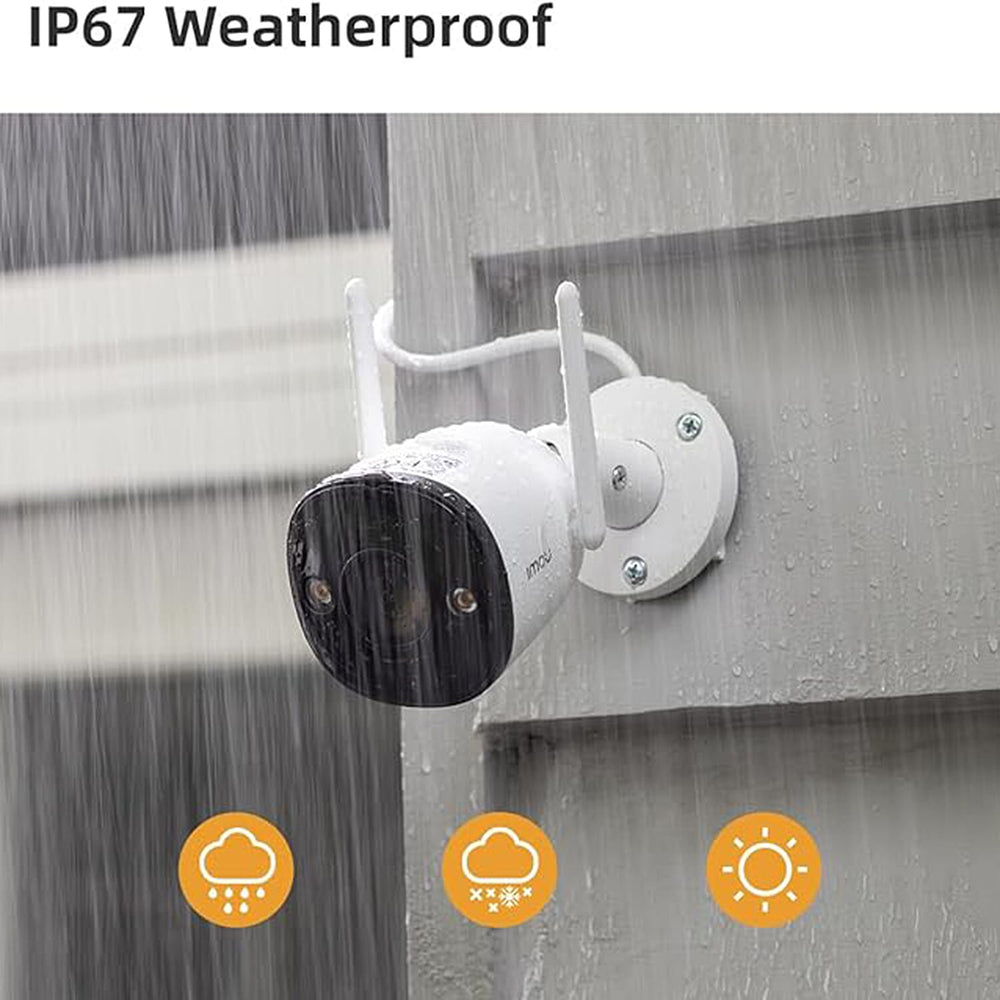 Imou Bullet 2S 2MP Pro Outdoor Smart Security Camera - Full HD 1080p Resolution. Motion Detection. Spotlight and Siren. Weather Resistant. 2 Way Audio. Cloud Storage