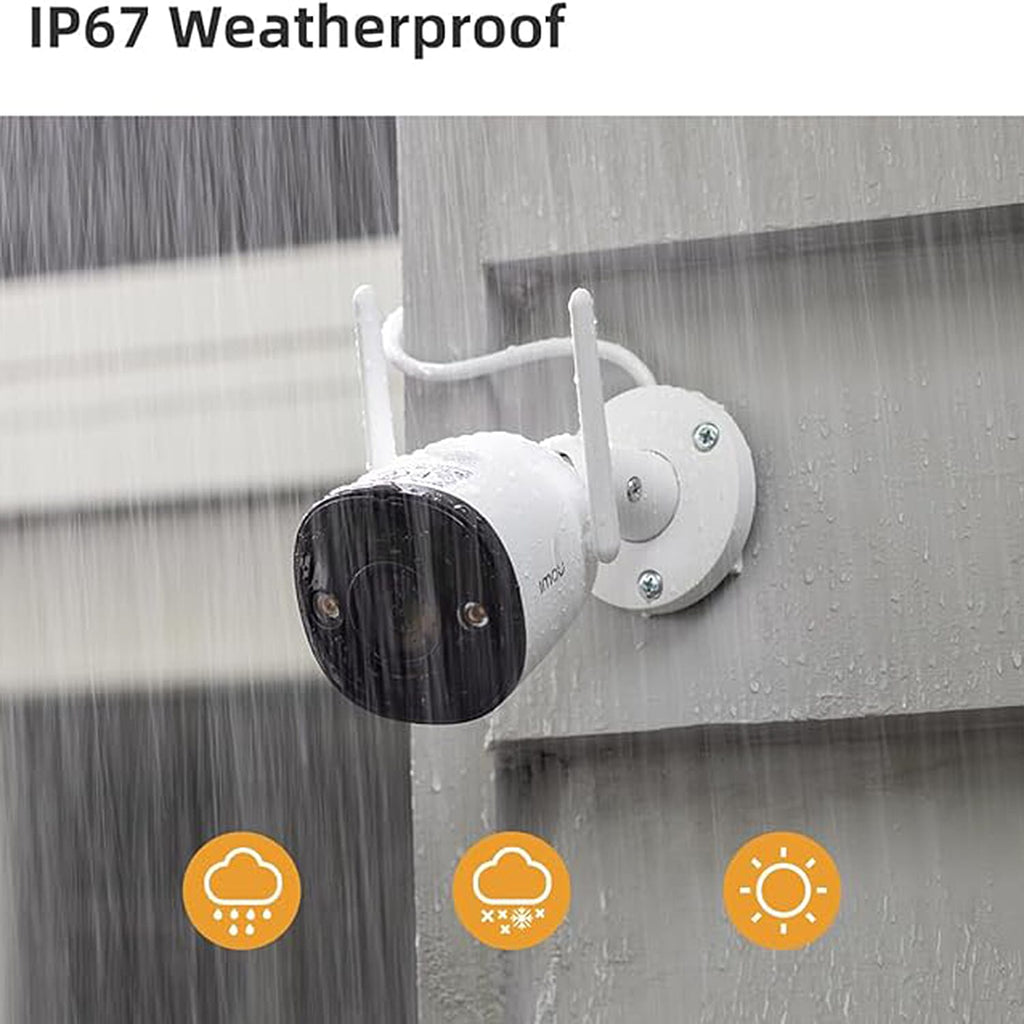 Imou Bullet 2S 2MP Pro Outdoor Smart Security Camera - Full HD 1080p Resolution. Motion Detection. Spotlight and Siren. Weather Resistant. 2 Way Audio. Cloud Storage