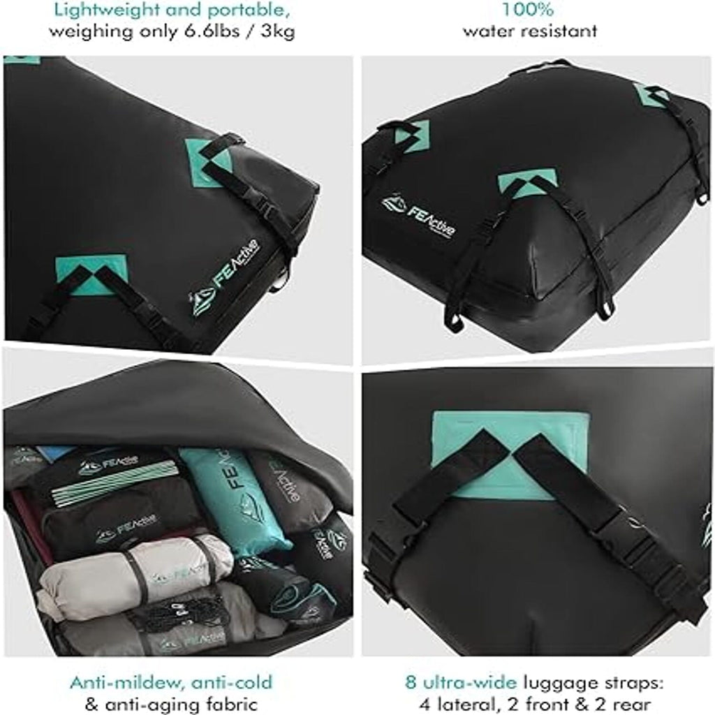 FE Active Tavarua 100% Waterproof Rooftop Cargo Bag - Black & Teal