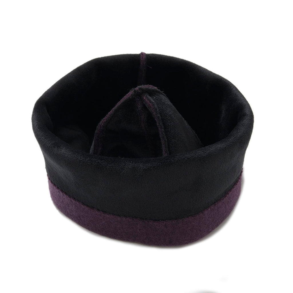 2 Piece Cashmere Set- Crystal Pattern Hat and Gloves - Purple