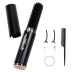 Aceshop Cordless Hair Straightener Brush - Black