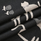 Closeout Deal Super Soft Cat Print Shawl - Black & Beige