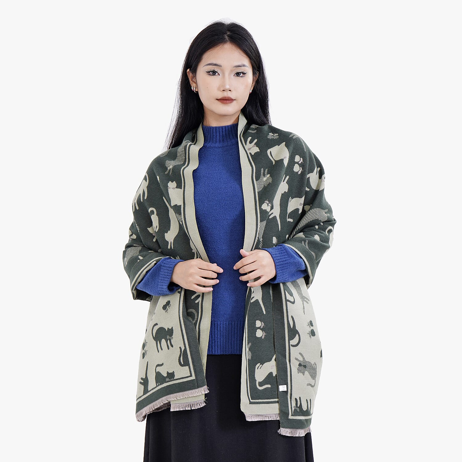 Closeout Deal Animal Pattern Super Soft Shawl (One Size, 200x68cm) - Dark Green