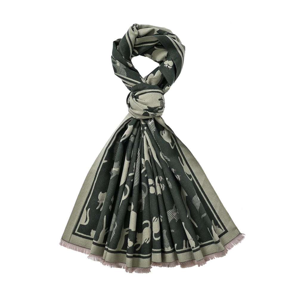 Closeout Deal Animal Pattern Super Soft Shawl (One Size, 200x68cm) - Dark Green