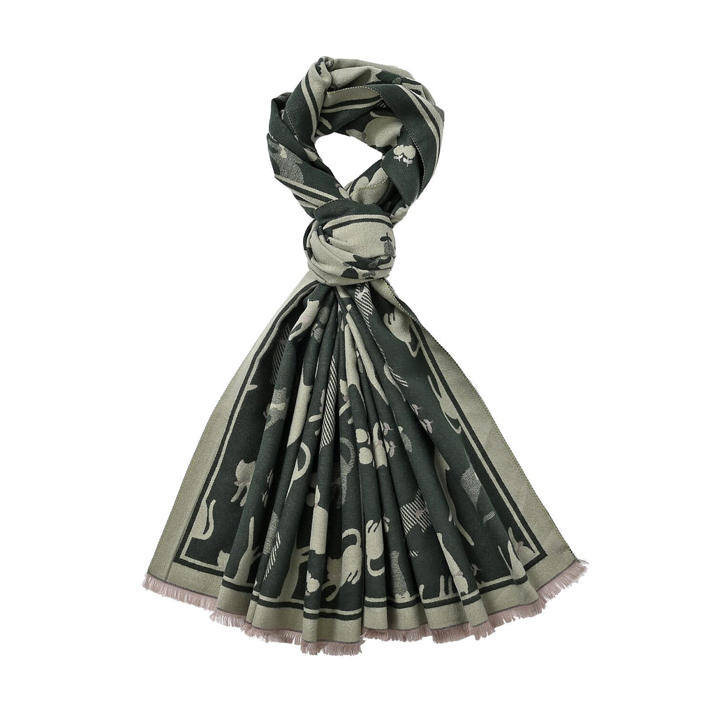 Closeout Deal Animal Pattern Super Soft Shawl (One Size, 200x68cm) - Dark Green