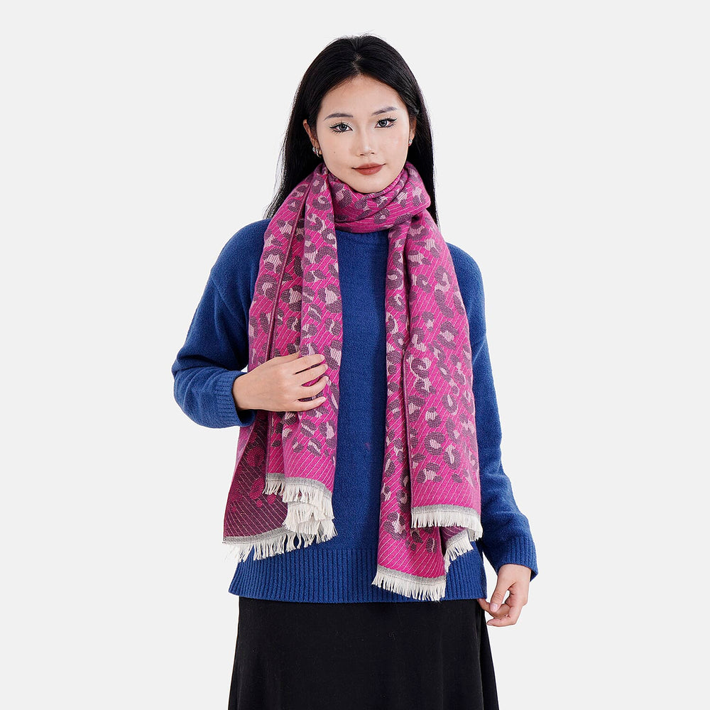 Closeout Deal Super Soft Leopard Print Shawl - Pink