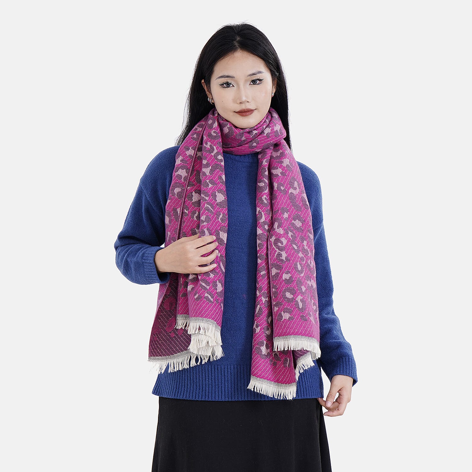Closeout Deal Super Soft Leopard Print Shawl - Pink