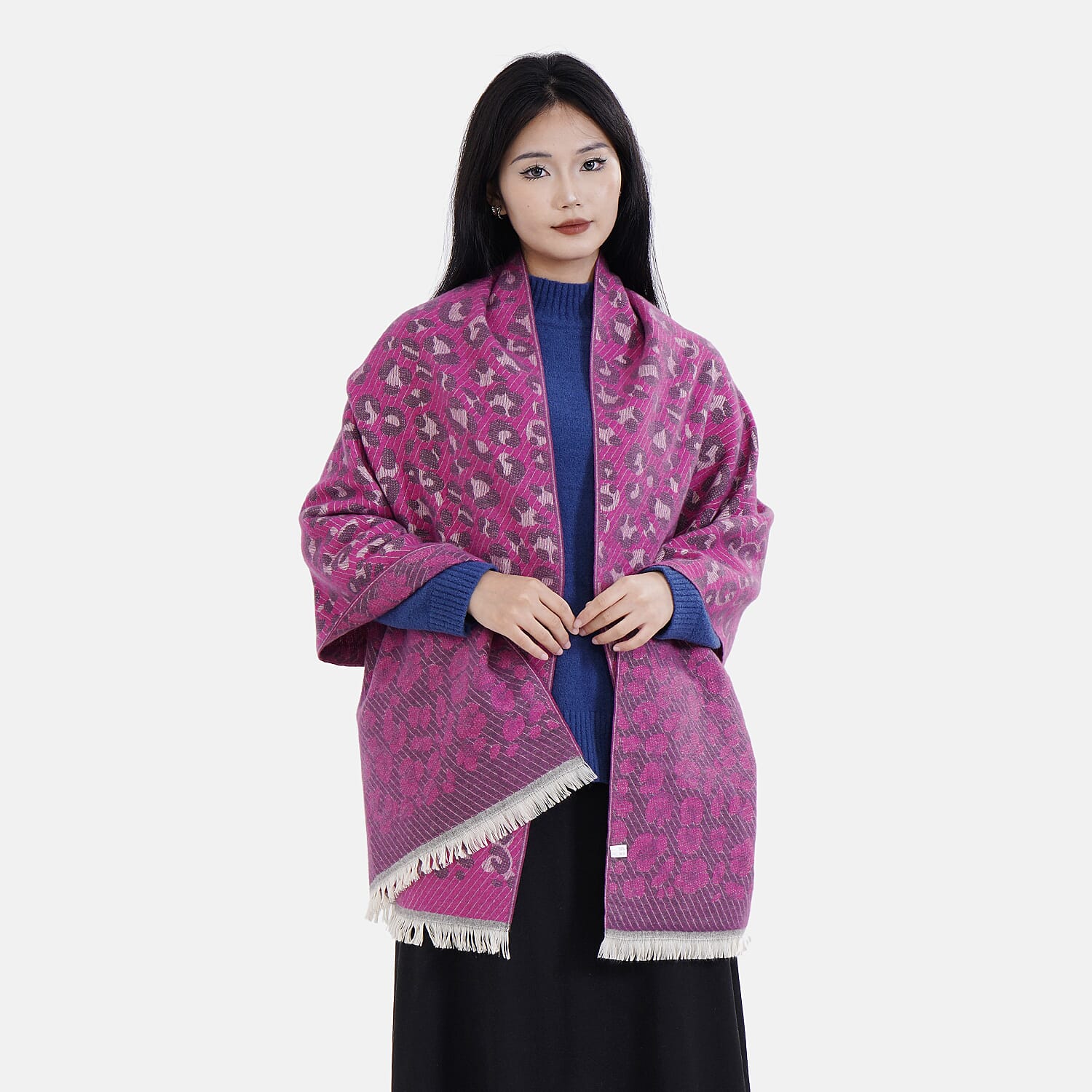 Closeout Deal Super Soft Leopard Print Shawl - Pink