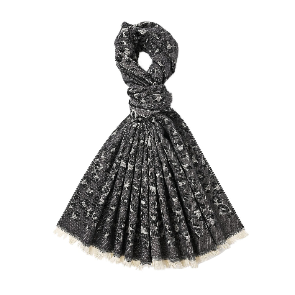 Closeout Deal Super Soft Leopard Print Shawl - Dark Grey