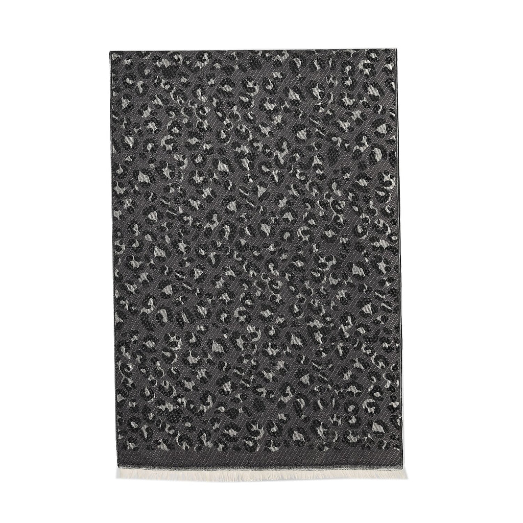 Closeout Deal Super Soft Leopard Print Shawl - Dark Grey
