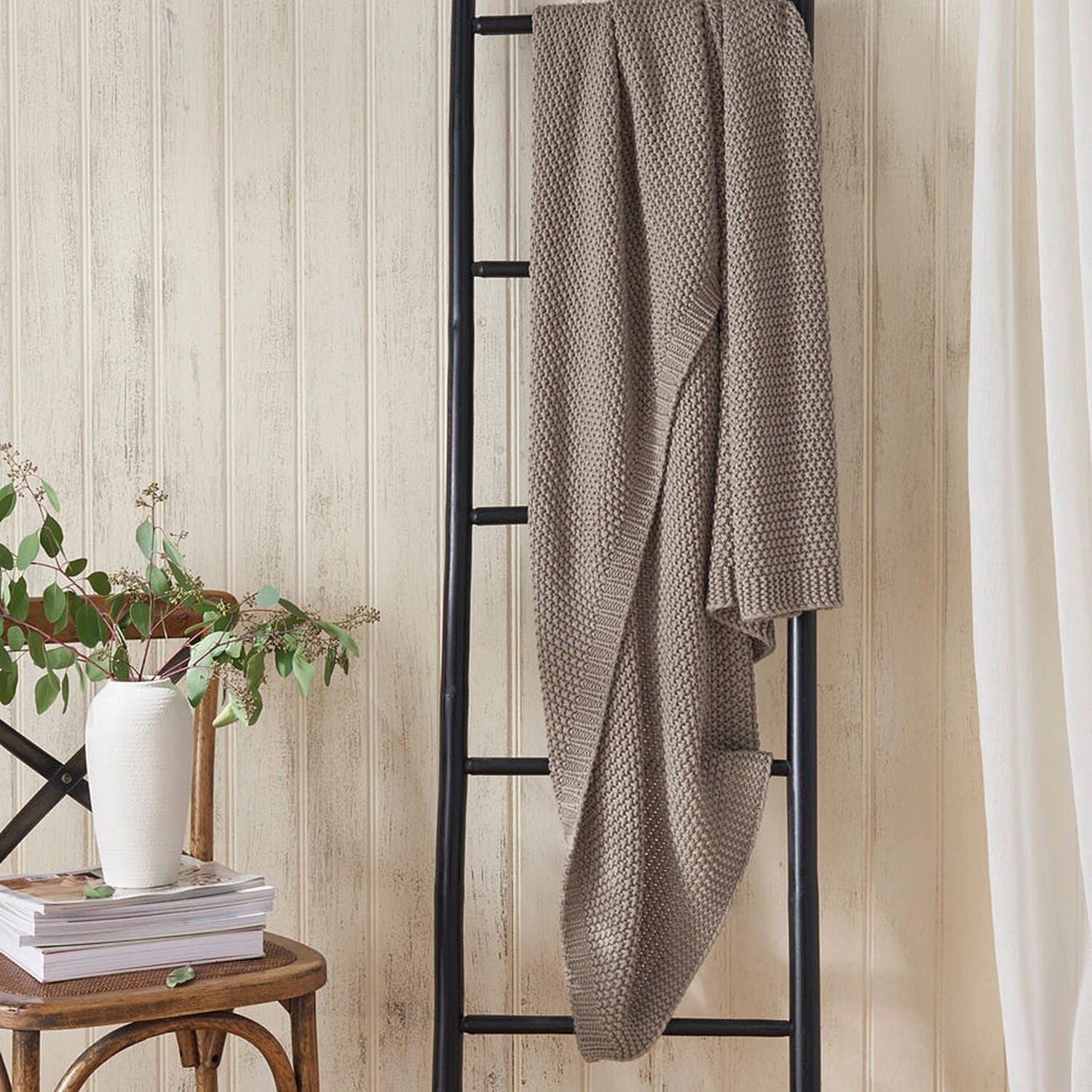 Acrylic Throw Blanket (Size 125x180 cm) - Natural