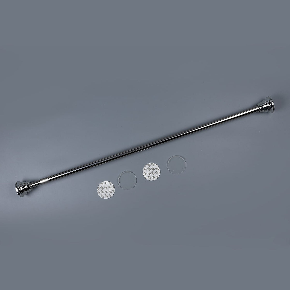 Adjustable Curtain Rod - Chrome Silver - 95-175cm (37.1 - 68.8in)