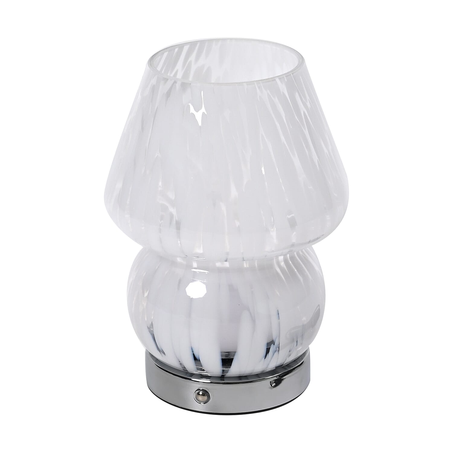 Adorable Mushroom Shaped Touch Control Rechargeable LED Glass Mushroom Table Lampwith 3 Light Modes - Droplet