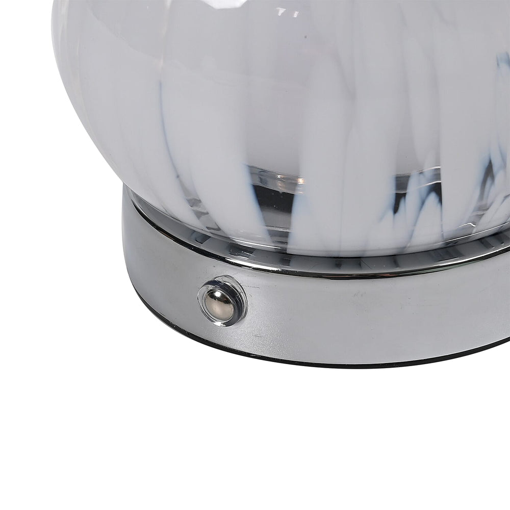 Adorable Mushroom Shaped Touch Control Rechargeable LED Glass Mushroom Table Lampwith 3 Light Modes - Droplet