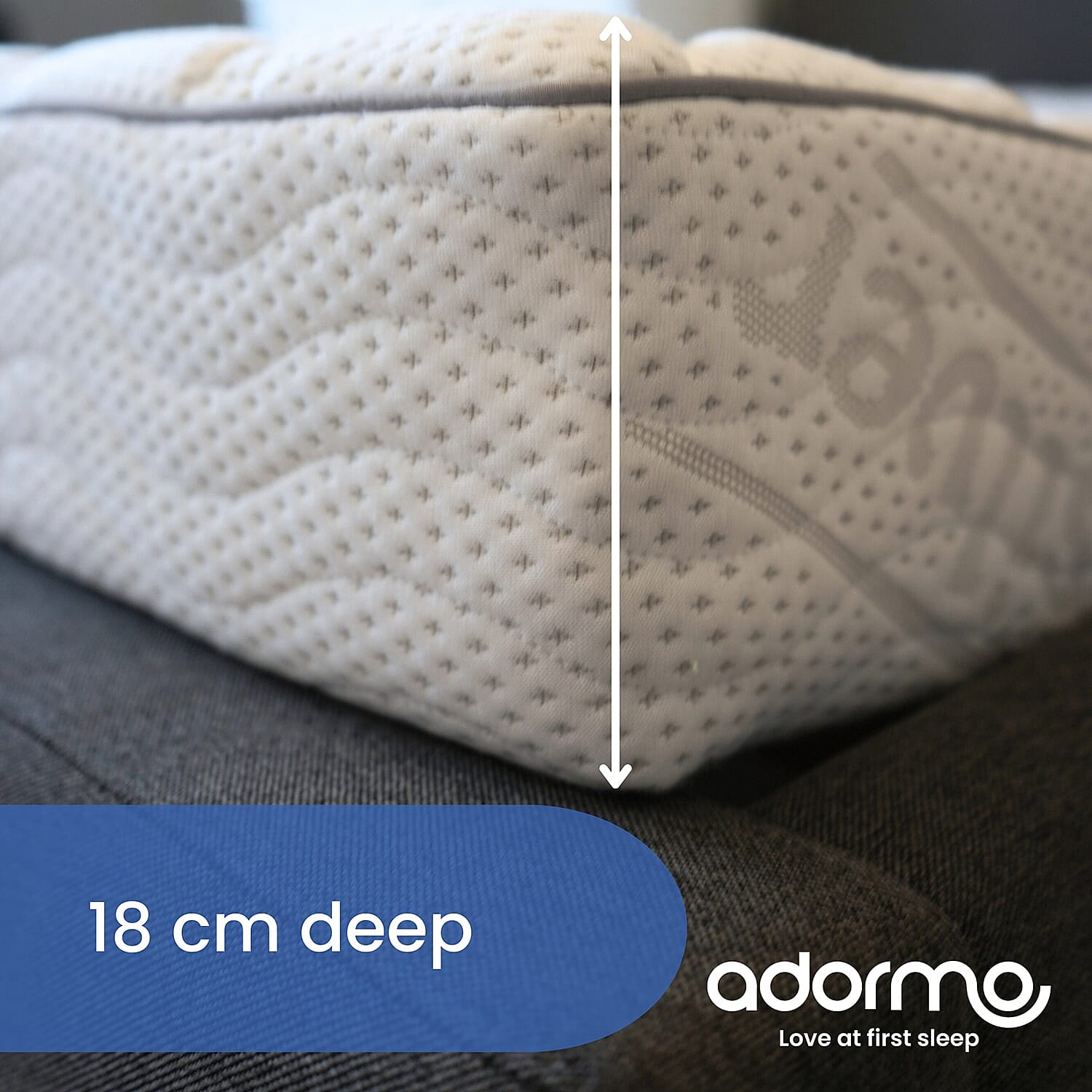 Exclusive Launch- Adormo Silver Ortho Mattress with Free Pillow (Size Single)  - White