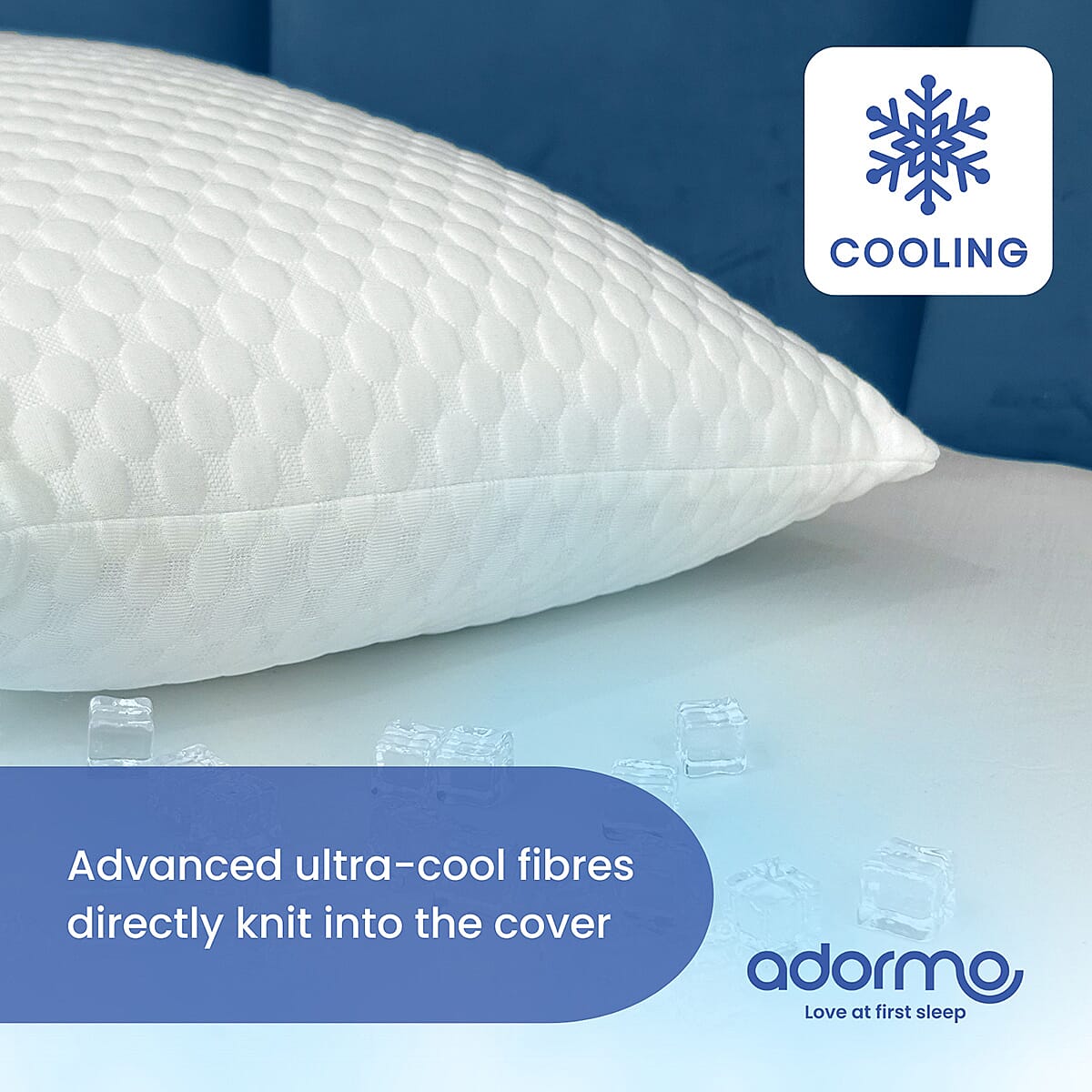 Adormo - 100% Comfortable Super Cool Pillow Case - Cover (Size 75x50cm) - White
