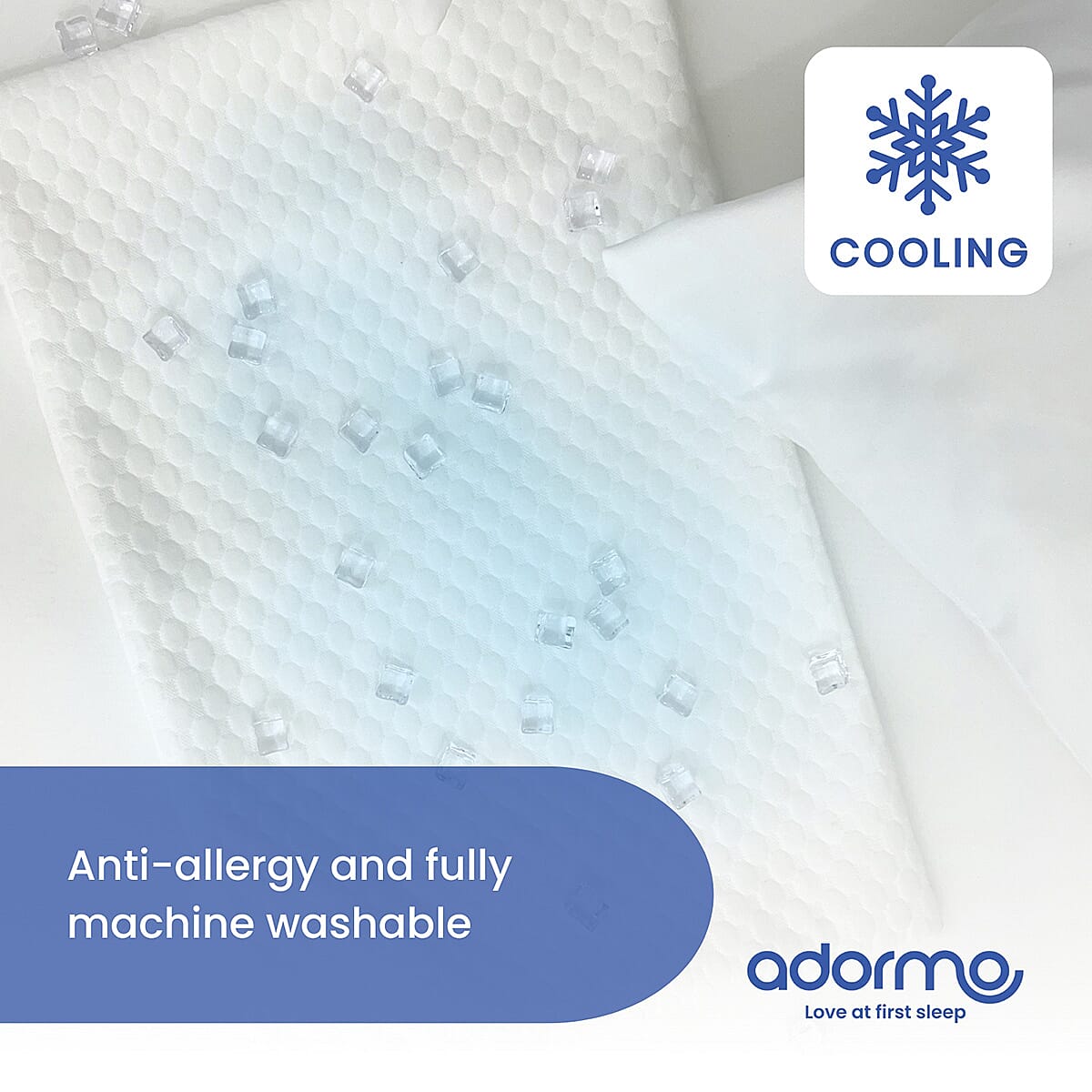Adormo - 100% Comfortable Super Cool Pillow Case - Cover (Size 75x50cm) - White