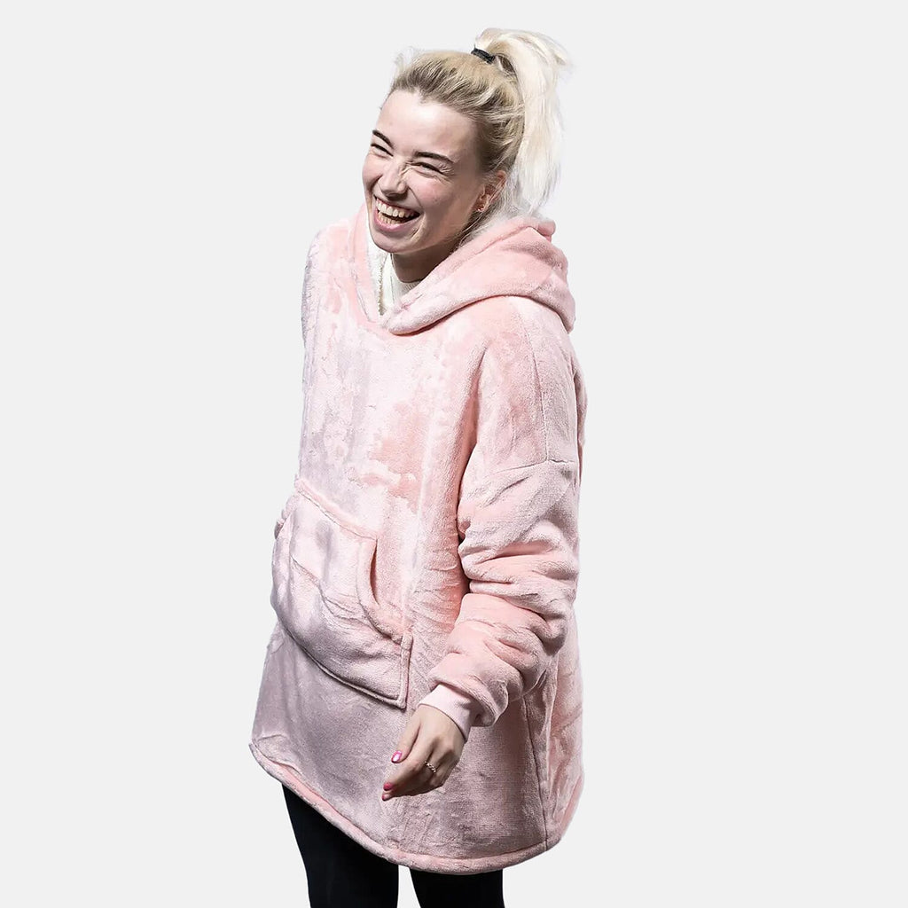 Closeout Deal- Adult Oversized Hoodie Blanket (One Size) - Pink