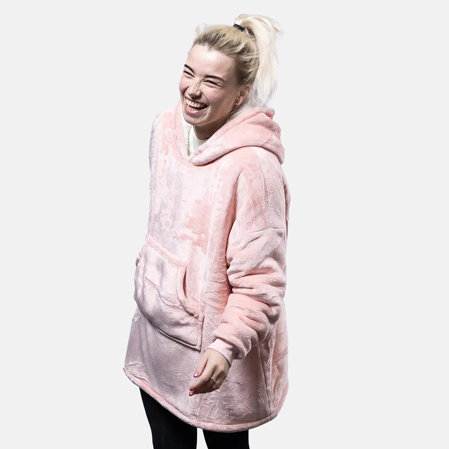 Closeout Deal- Adult Oversized Hoodie Blanket (One Size) - Pink