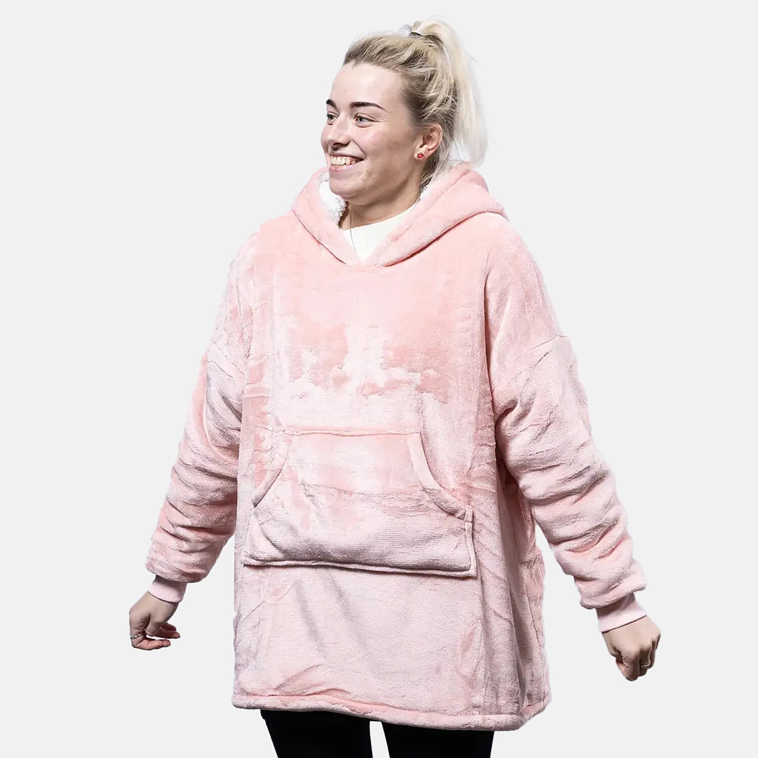 Closeout Deal- Adult Oversized Hoodie Blanket (One Size) - Pink
