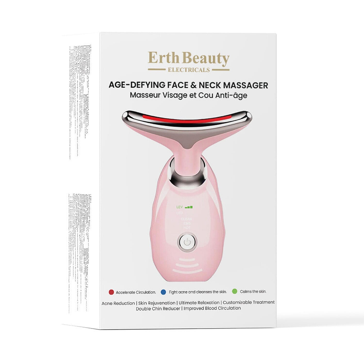 ErthSkin Age-Defying Face And Neck Massager - Pink