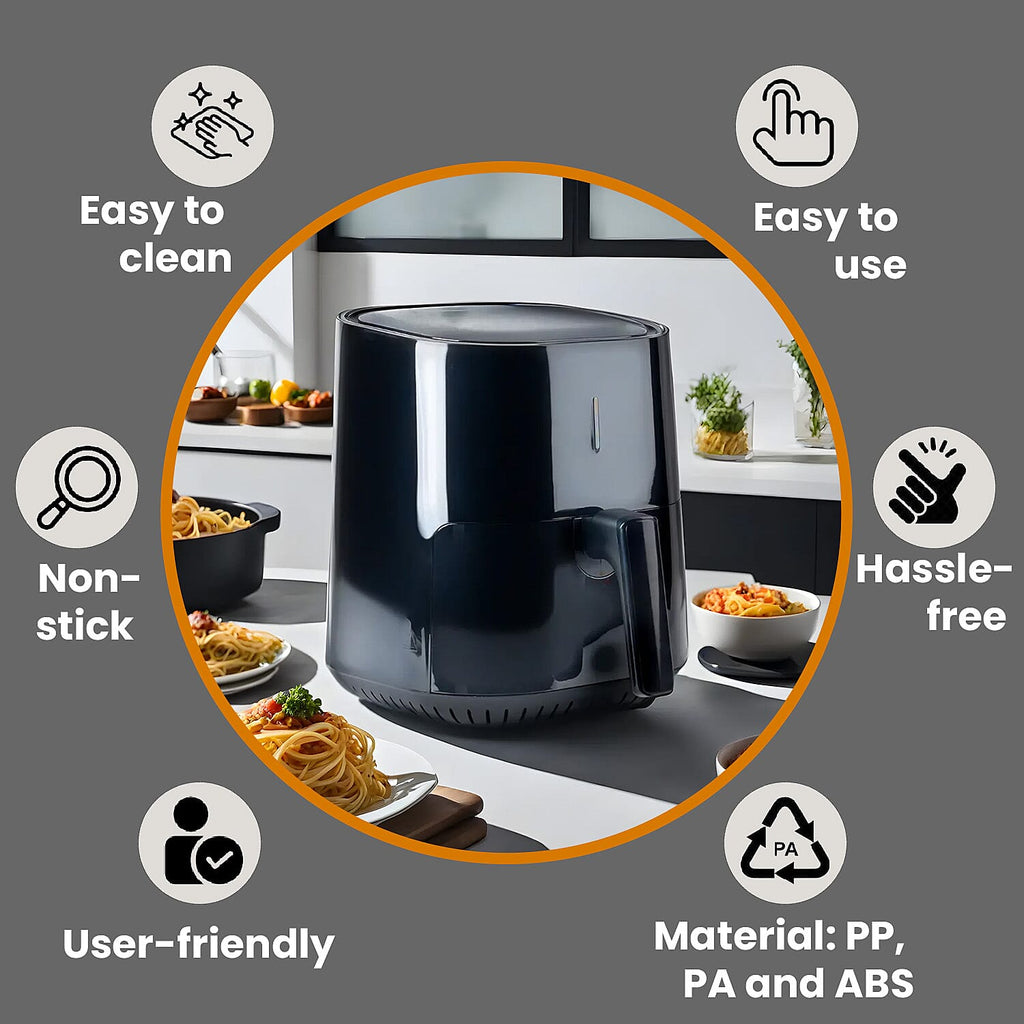 Homesmart Digital Air Fryer (4L,1200W) - Roasts, Bakes and Grills Faster With Less Fat -  Black