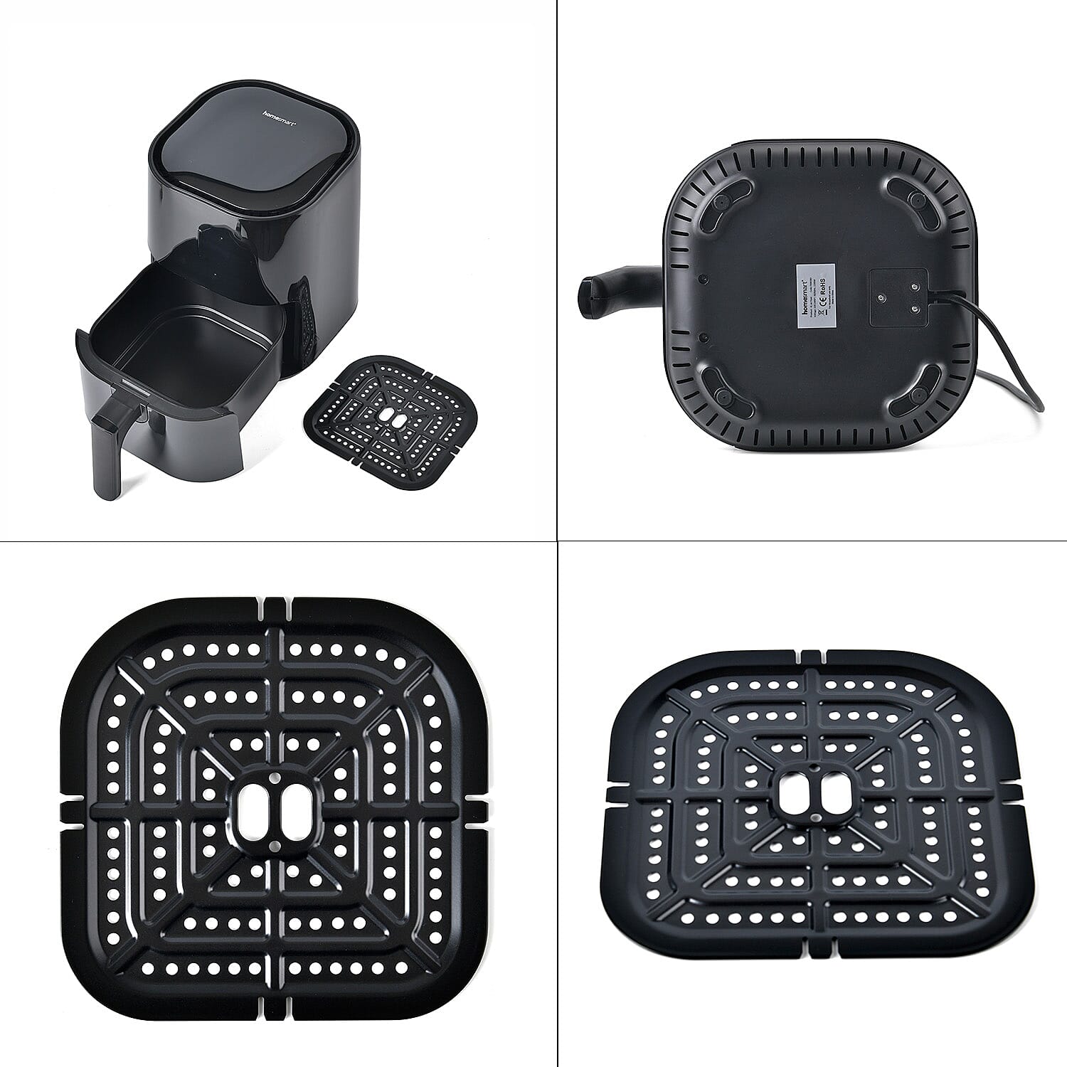 Homesmart Digital Air Fryer (4L,1200W) - Roasts, Bakes and Grills Faster With Less Fat -  Black