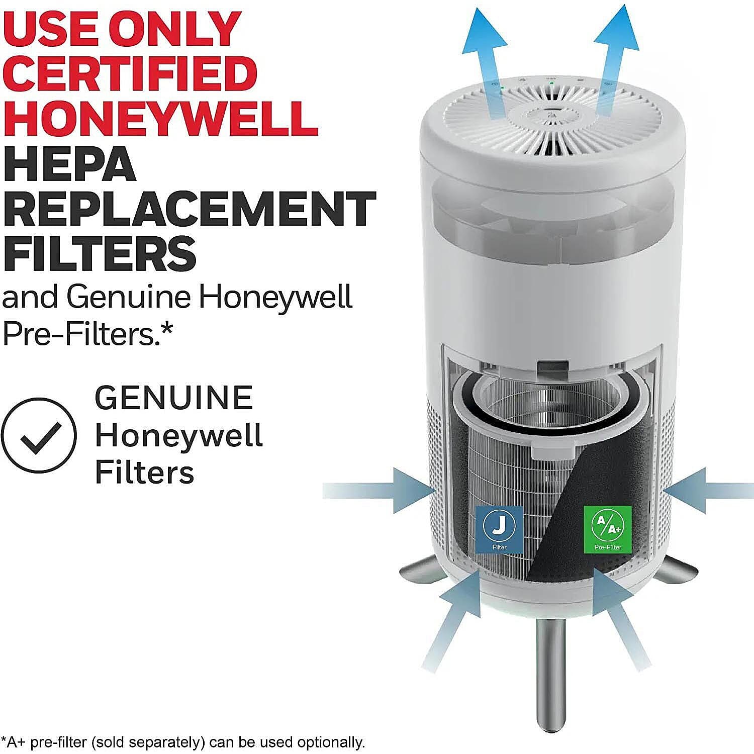 Honeywell Designer Series Ultra Quiet HEPA Tower Air Purifier - White