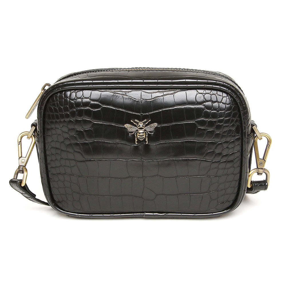 Alice Wheeler Mini SOHO Crossbody Bag - Black Croc