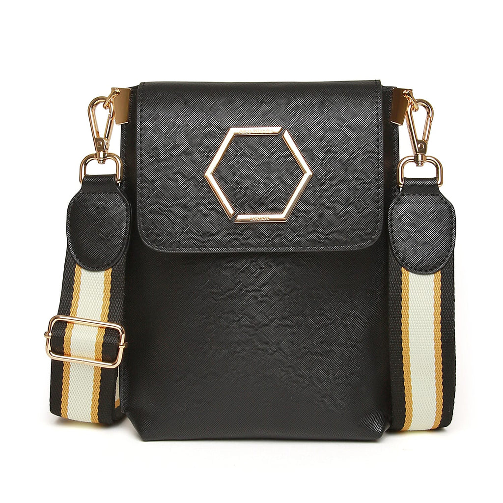 Alice Wheeler Brompton Honeycomb Crossbody Bag - Black