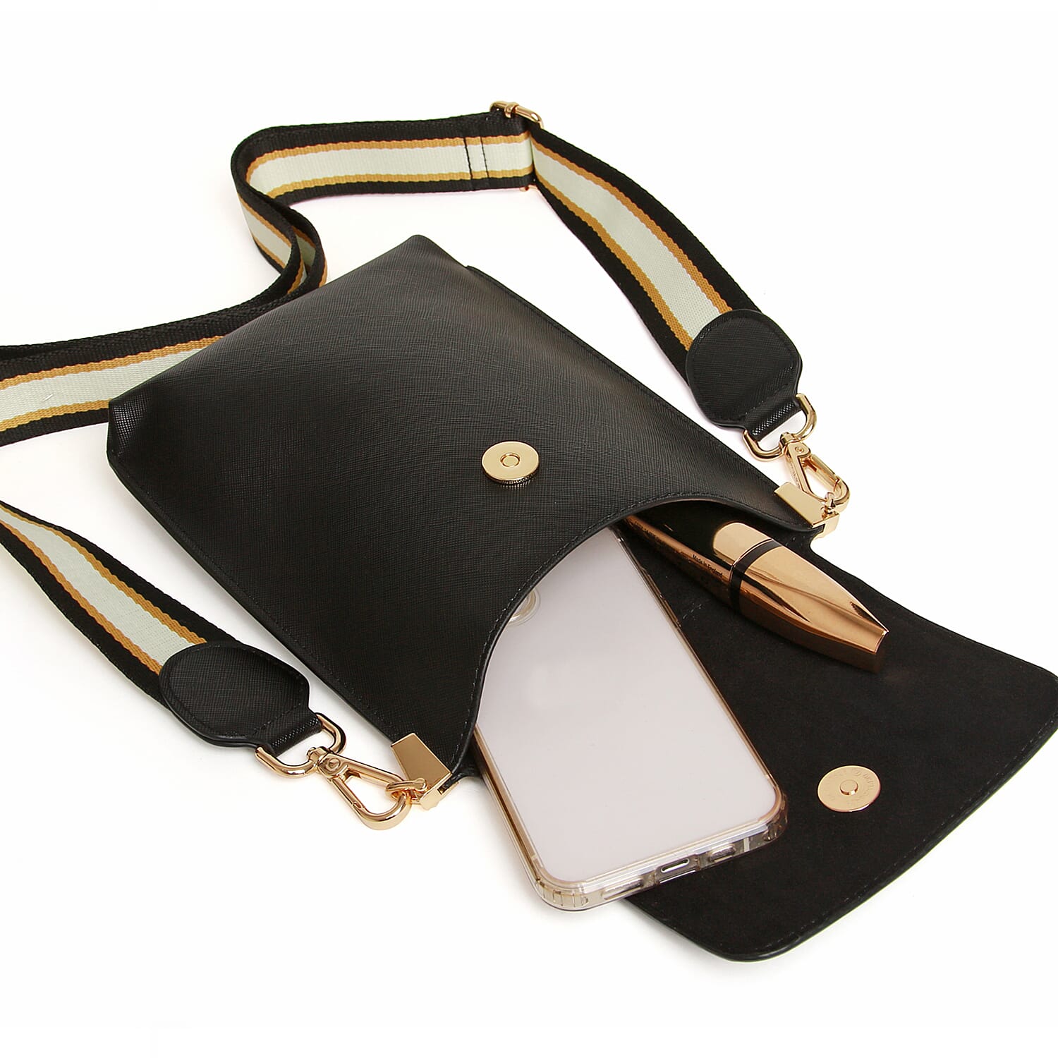 Alice Wheeler Brompton Honeycomb Crossbody Bag - Black