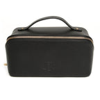 Alice Wheeler Leather Train Case - Black
